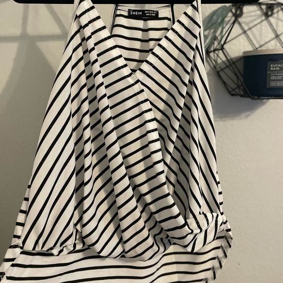 White and black striped tank top from SHEIN size medium - Picture 3 of 4